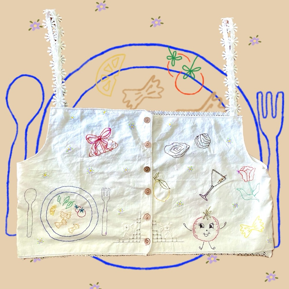 SOLD🥄🍽️ The Dinner Time handmade top